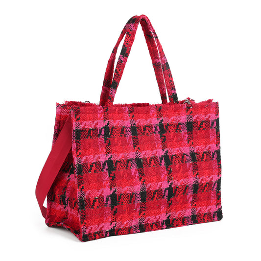 897823 Veske KATLA shopper - burgunder/rød