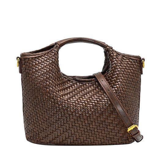 898311 Vesker, KAYA Liten flette shopper - brun