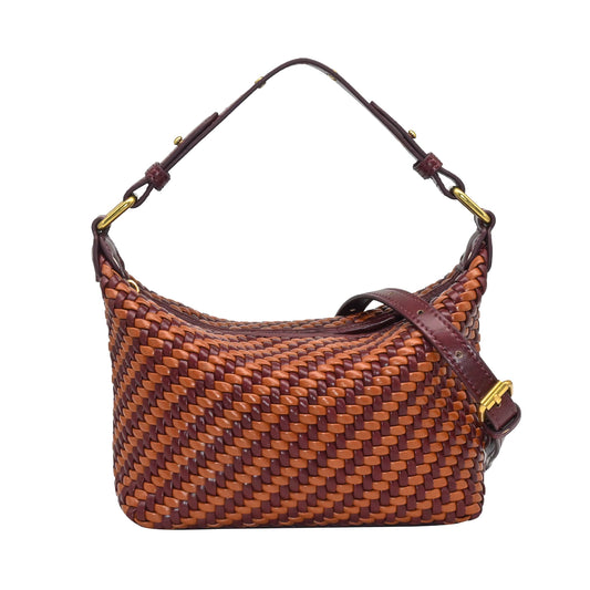 898421 Vesker, KATJA  flette mini bag tofarget - burgunder/orange