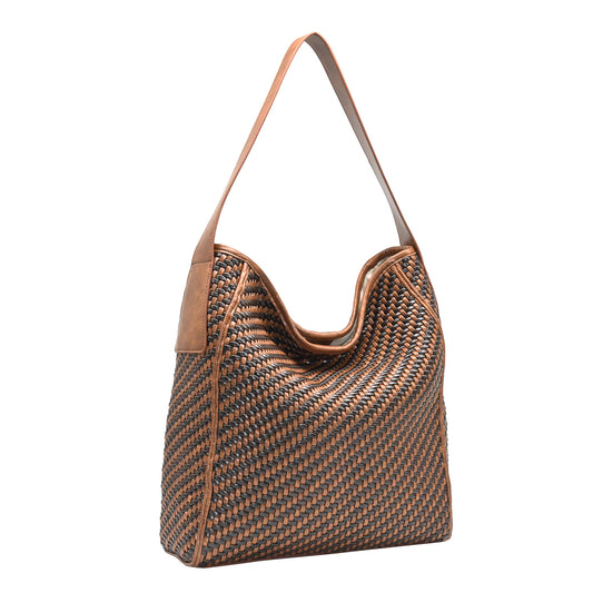898586 Vesker, KALA flettet bag - brun/cognac