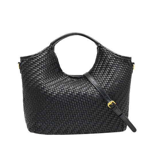 898601 Vesker, KARNA stor flettet shopper - svart