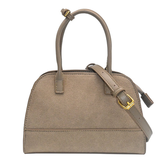 898705 Vesker, KITTY liten bowler bag i semsket look - beige