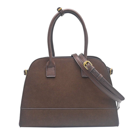 898811 Vesker, KINE bowler bag i semsket look - brun