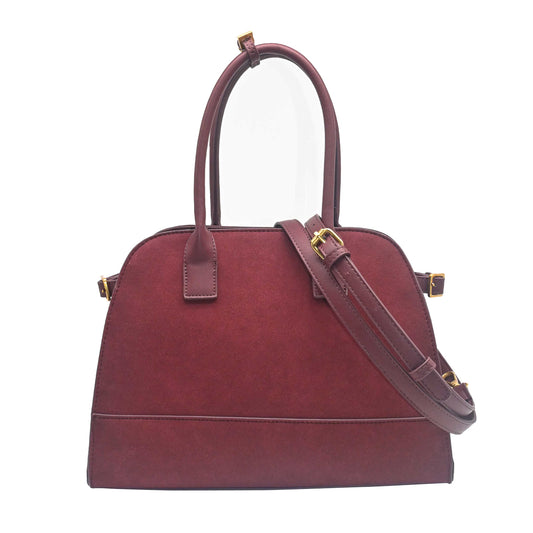 898821 Vesker, KINE bowler bag i semsket look - burgunder