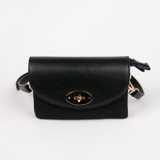 899001 Vesker, DANIELLE clutch i semsket look - svart