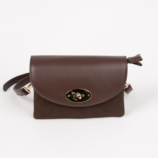 899011 Vesker, DANIELLE clutch i semsket look - brun