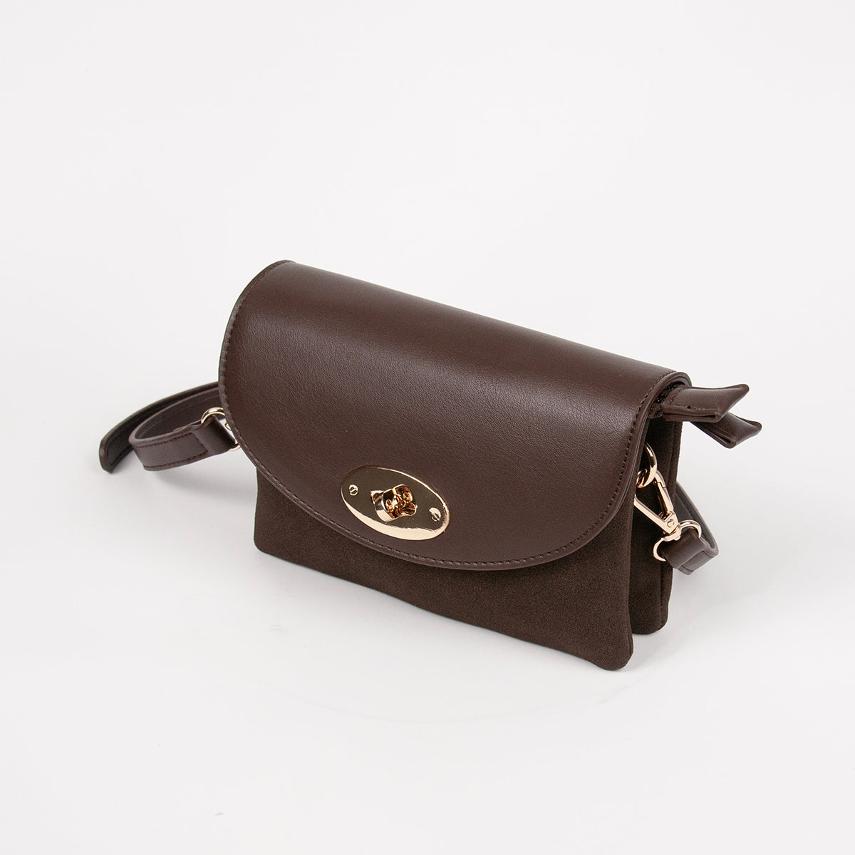 899011 Vesker, DANIELLE clutch i semsket look - brun