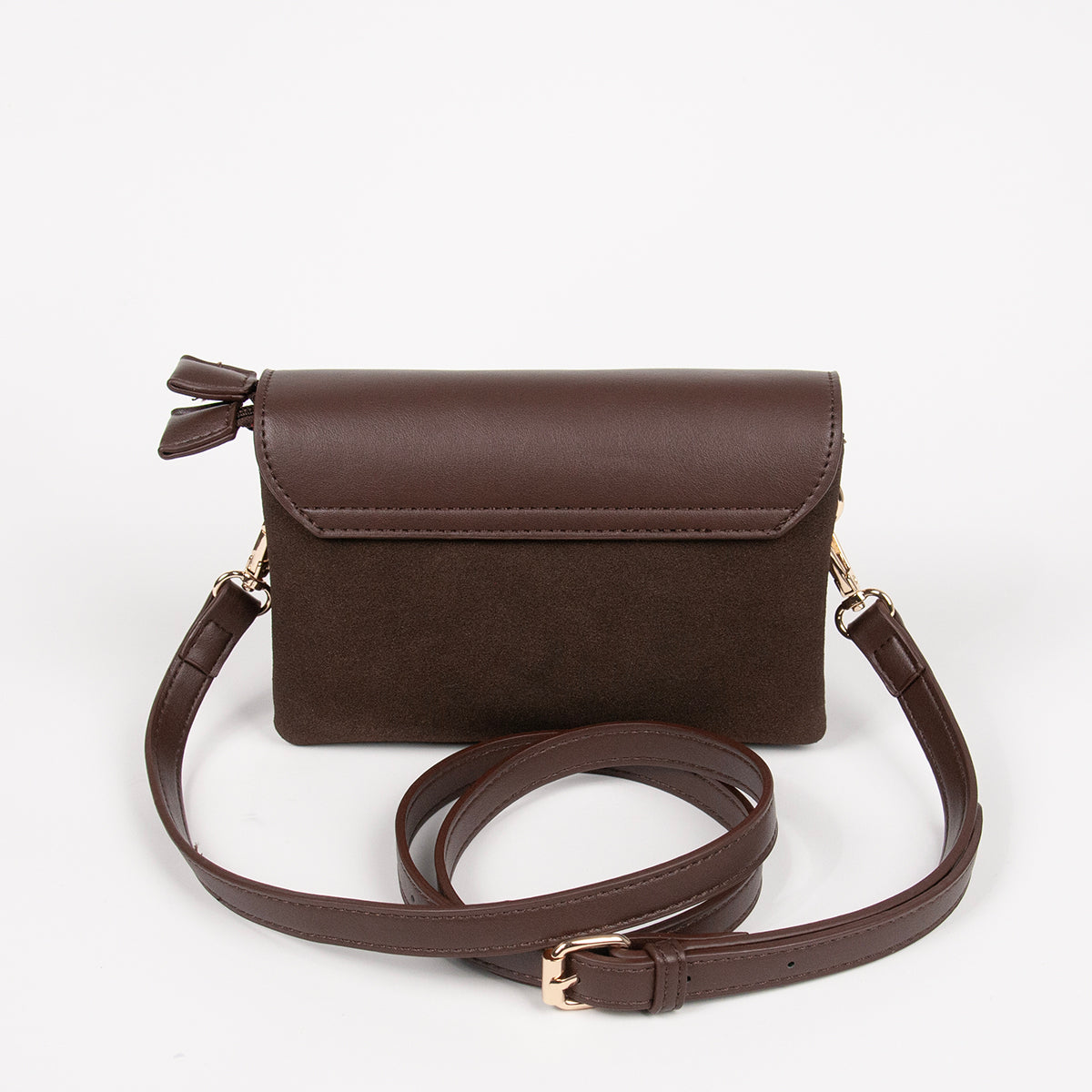 899011 Vesker, DANIELLE clutch i semsket look - brun