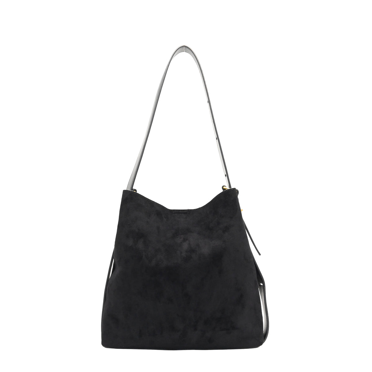 899101 Vesker, KAROLINE bucketbag i semsket look - svart