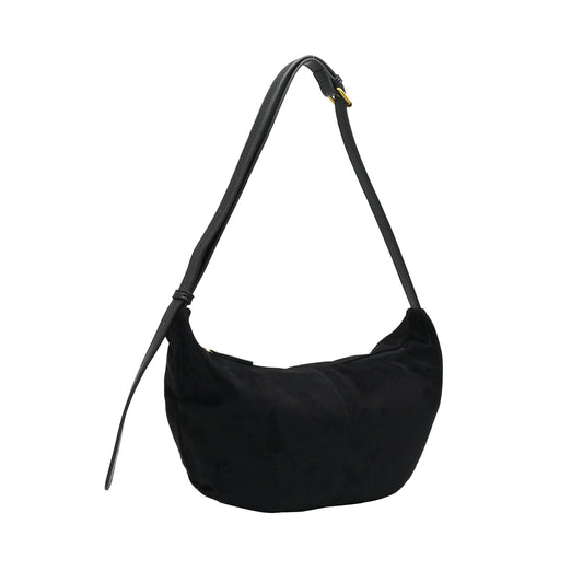 899201 Vesker, KAMILLA bananabag i semsket look - svart