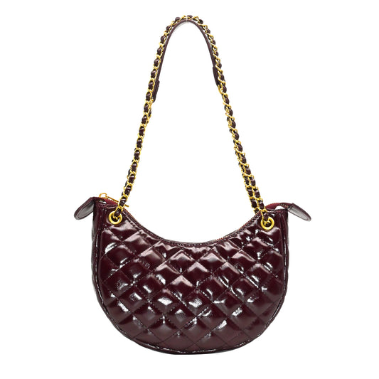 900021 Vesker, KENNEDY oval håndveske shiny - burgunder