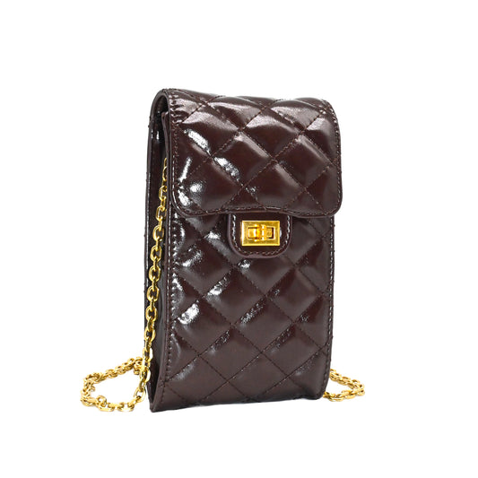 900111 Vesker, KRIS mobilveske shiny - brun