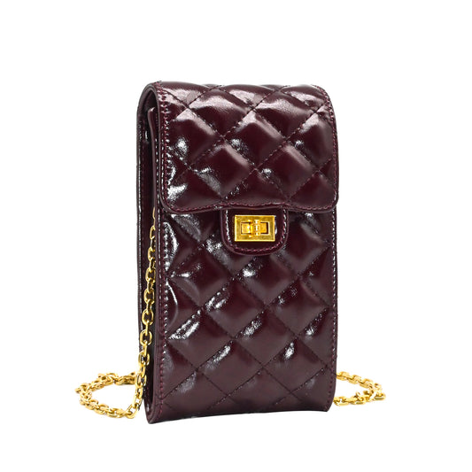 900121 Vesker, KRIS mobilveske shiny - burgunder