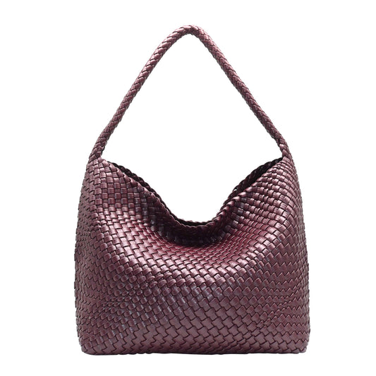 900321 Vesker, KATE flette shopper - burgunder