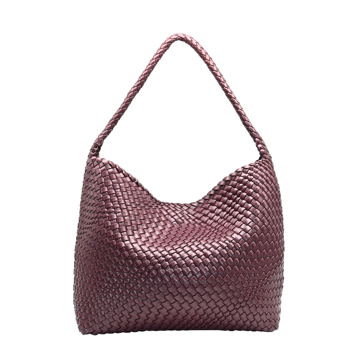 900321 Vesker, KATE flette shopper - burgunder