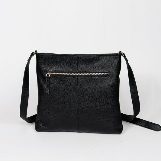 901201 Veske, Skinnveske  frontlomme - svart