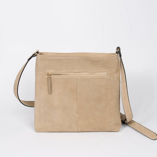 900905 Veske, Skinnveske semsket frontlomme - beige
