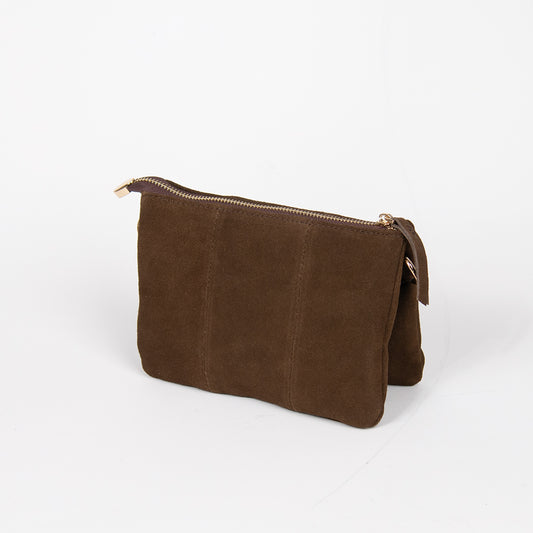 901011 Veske, Skinnveske semsket clutch - brun