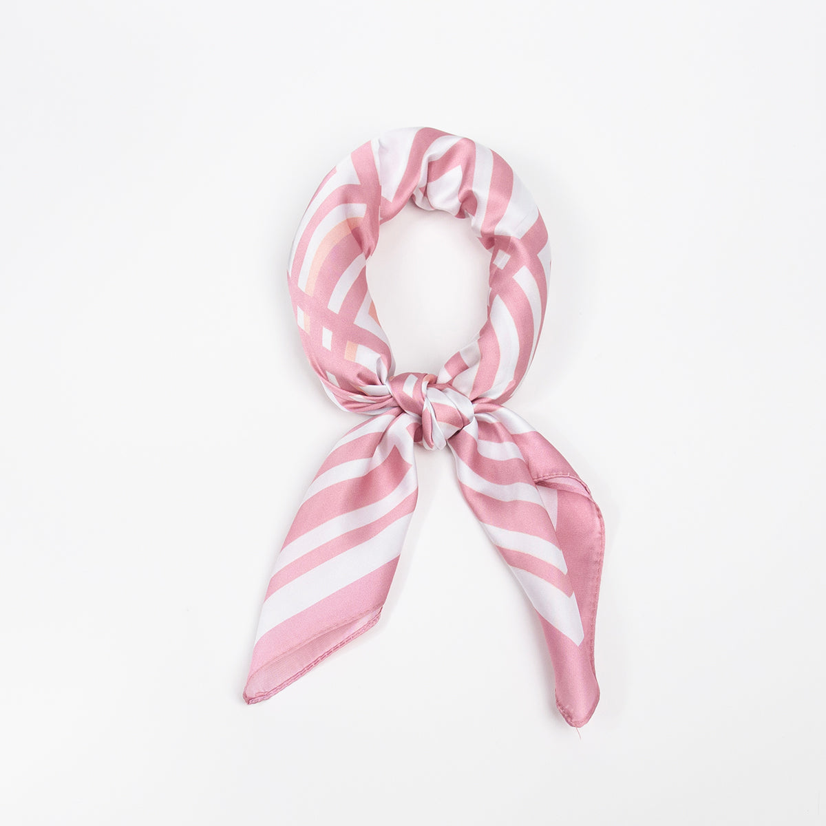 902536  Skjerf, Lite skjerf med strekmønster - lys rosa/hvit