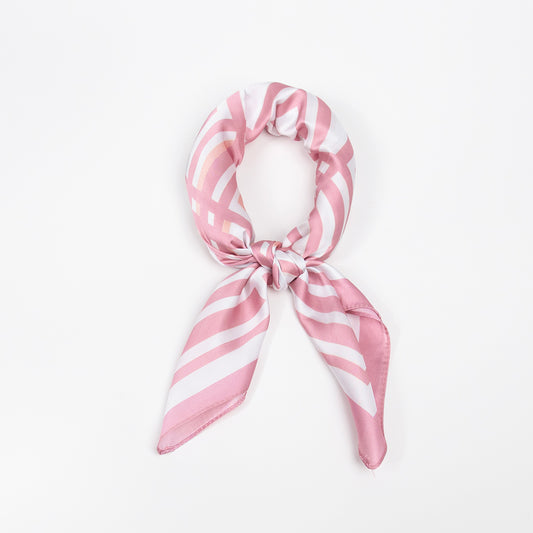 902536  Skjerf, Lite skjerf med strekmønster - lys rosa/hvit