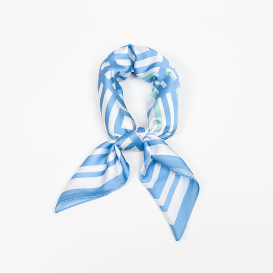 902546  Skjerf, Lite skjerf med strekmønster - lys blå/hvit