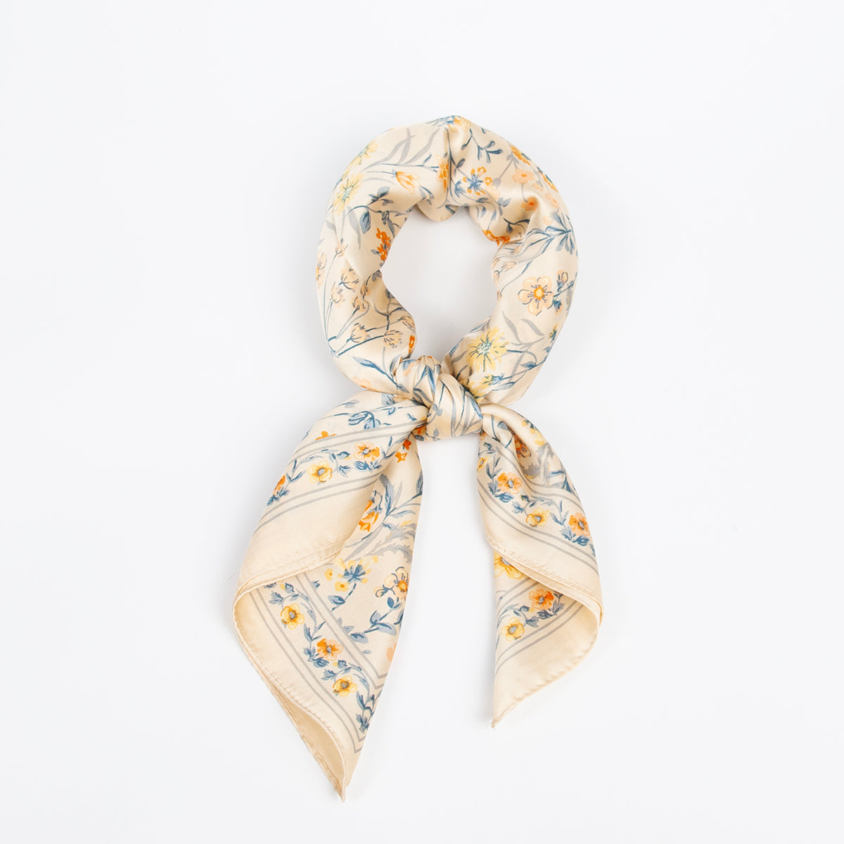 902703  Skjerf, Lite skjerf småblomstret - offwhite