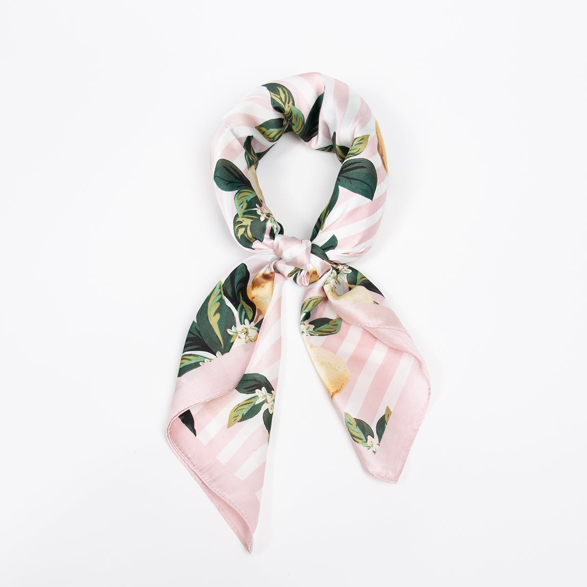 903036  Skjerf, Lite skjerf striper/sitron - lys rosa