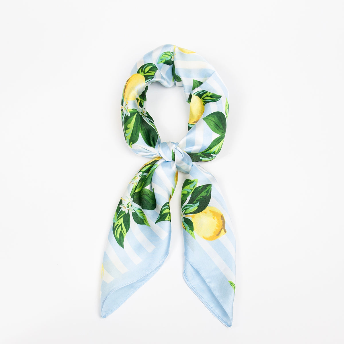 903046  Skjerf, Lite skjerf striper/sitron - lys blå