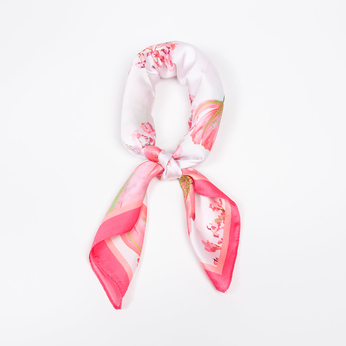 903136  Skjerf, Lite skjerf store blomster - lys rosa