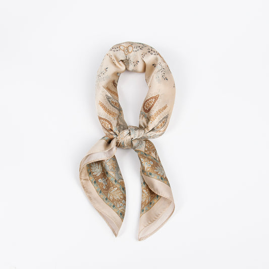 903405  Skjerf, Lite skjerf chain print - lys beige