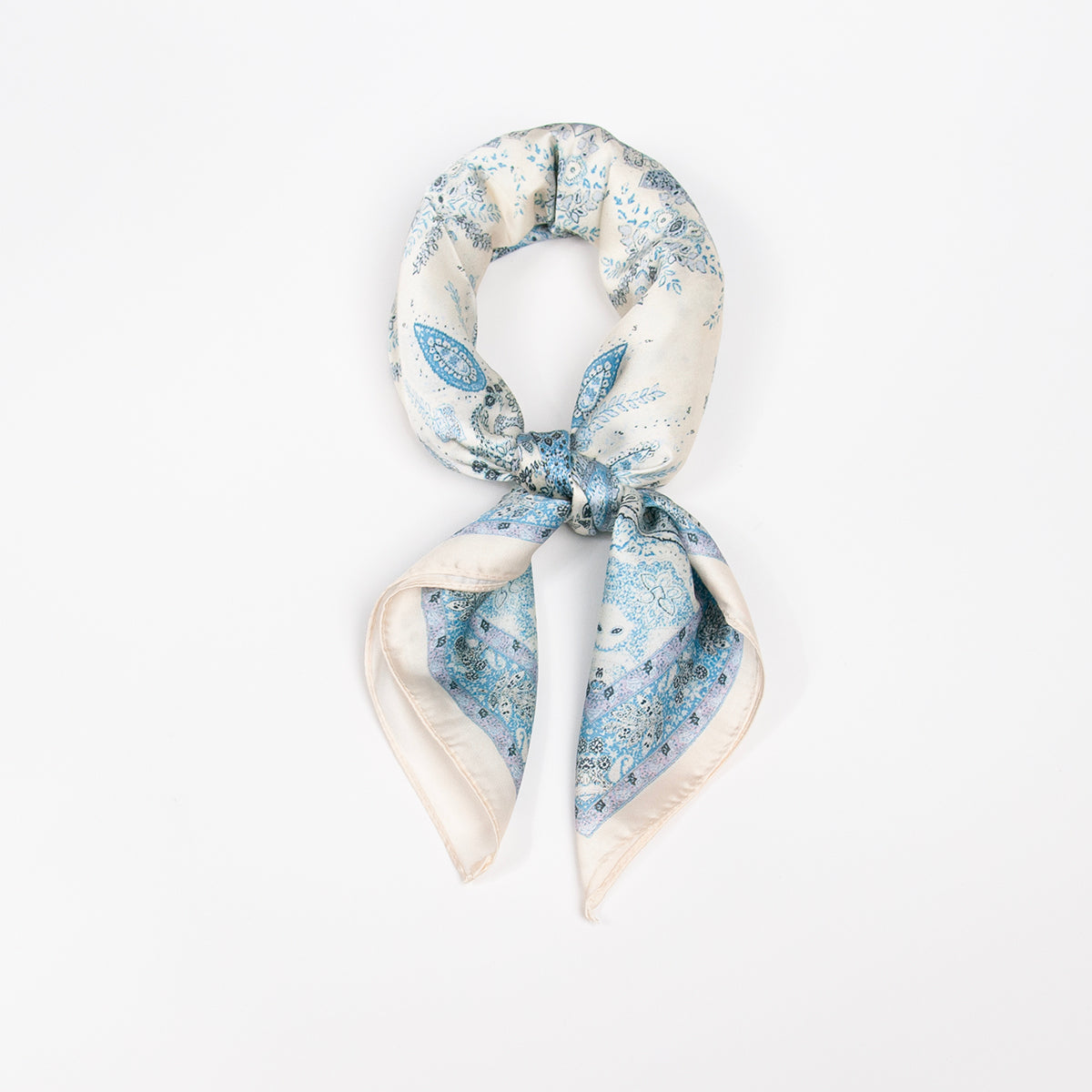 903446  Skjerf, Lite skjerf chain print - lys blå