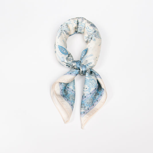 903446  Skjerf, Lite skjerf chain print - lys blå