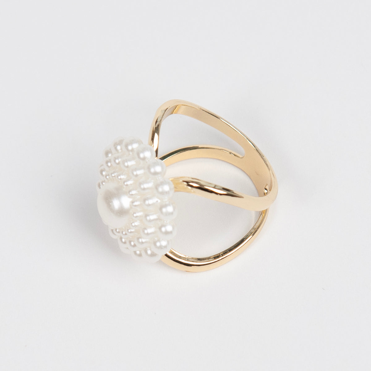 894562X Skjerf ring, STOR STR Skjerf ring perleblomst  - gull
