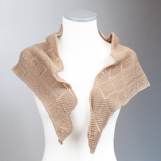 906205 Skjerf, Trekant skjerf volang kant -beige