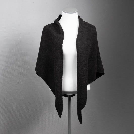 906301 Skjerf, Stort trekant skjerf 10% ull - svart