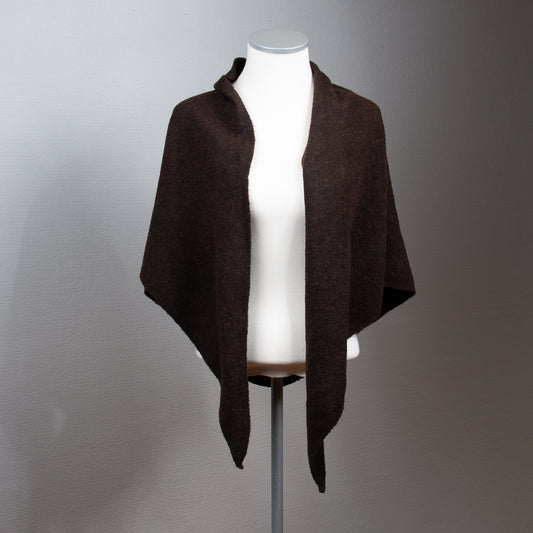 906311 Skjerf, Stort trekant skjerf 10% ull - brun