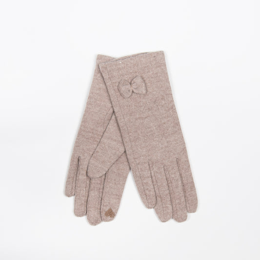 906705 Vanter Ullvanter med sløyfe - beige