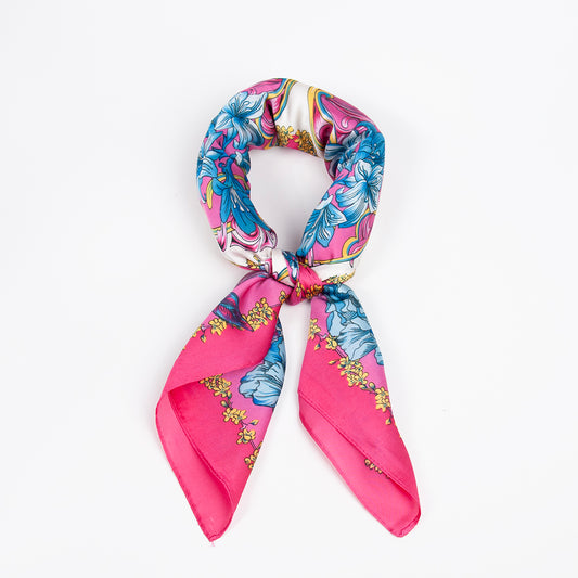 908132  Skjerf, Lite skjerf paisley og blomsterprint - rosa