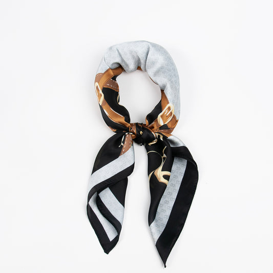 908301  Skjerf, Lite skjerf ny lenkeprint - svart