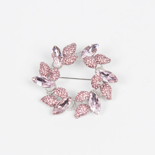908836 Broche, Brosche med fargerike stener - lys rosa