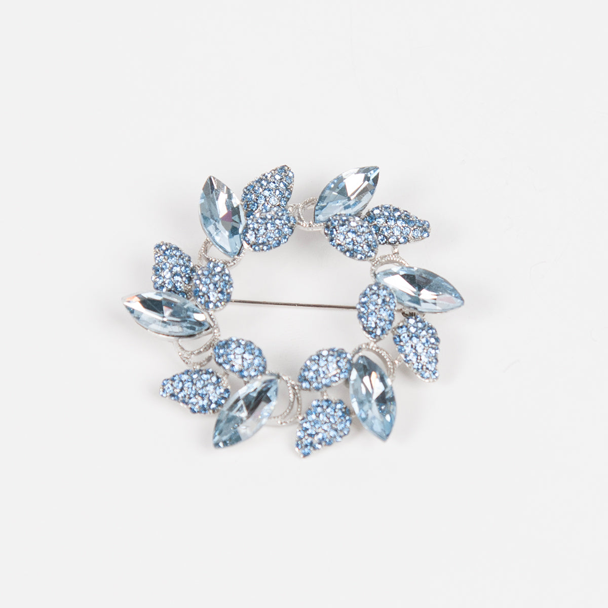 908846 Broche, Brosche med fargerike stener - lys blå