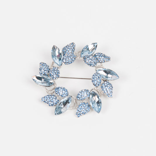 908846 Broche, Brosche med fargerike stener - lys blå