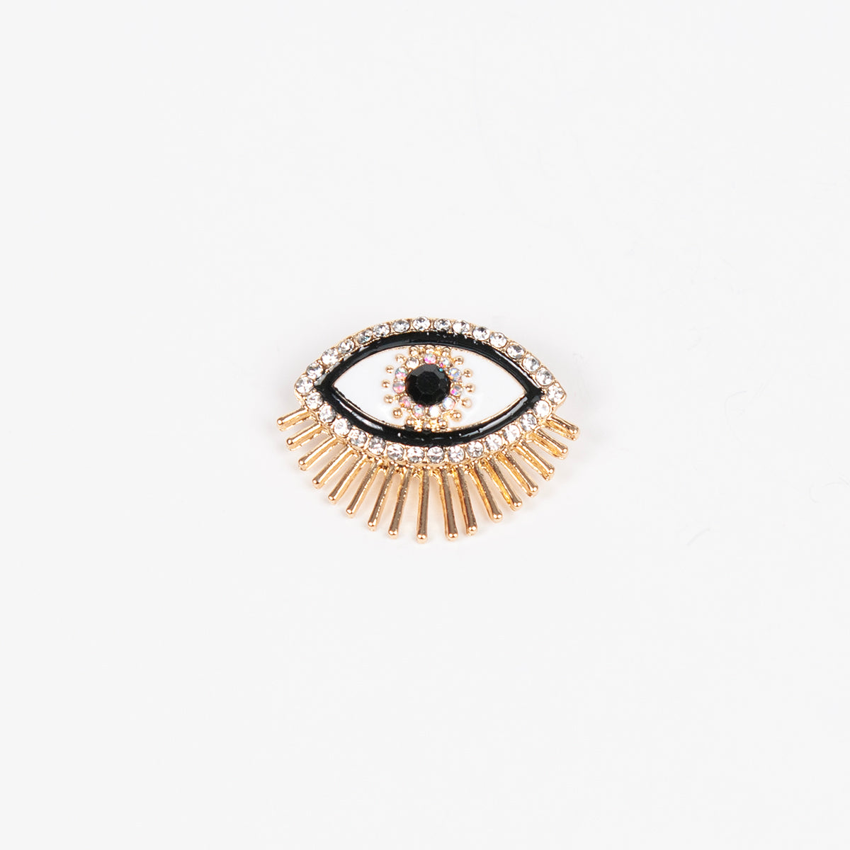 909362 Broche, Evil eye brosche med hvit