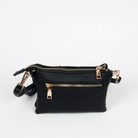 910301 Veske, Liten clutch med glidelås - svart