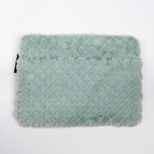 910458 Veske, Pc-cover fuskpels - beige