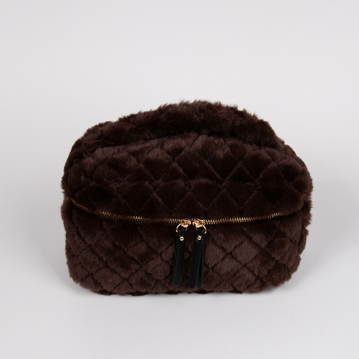 910511 Veske, Makeup-bag fuskpels - brun