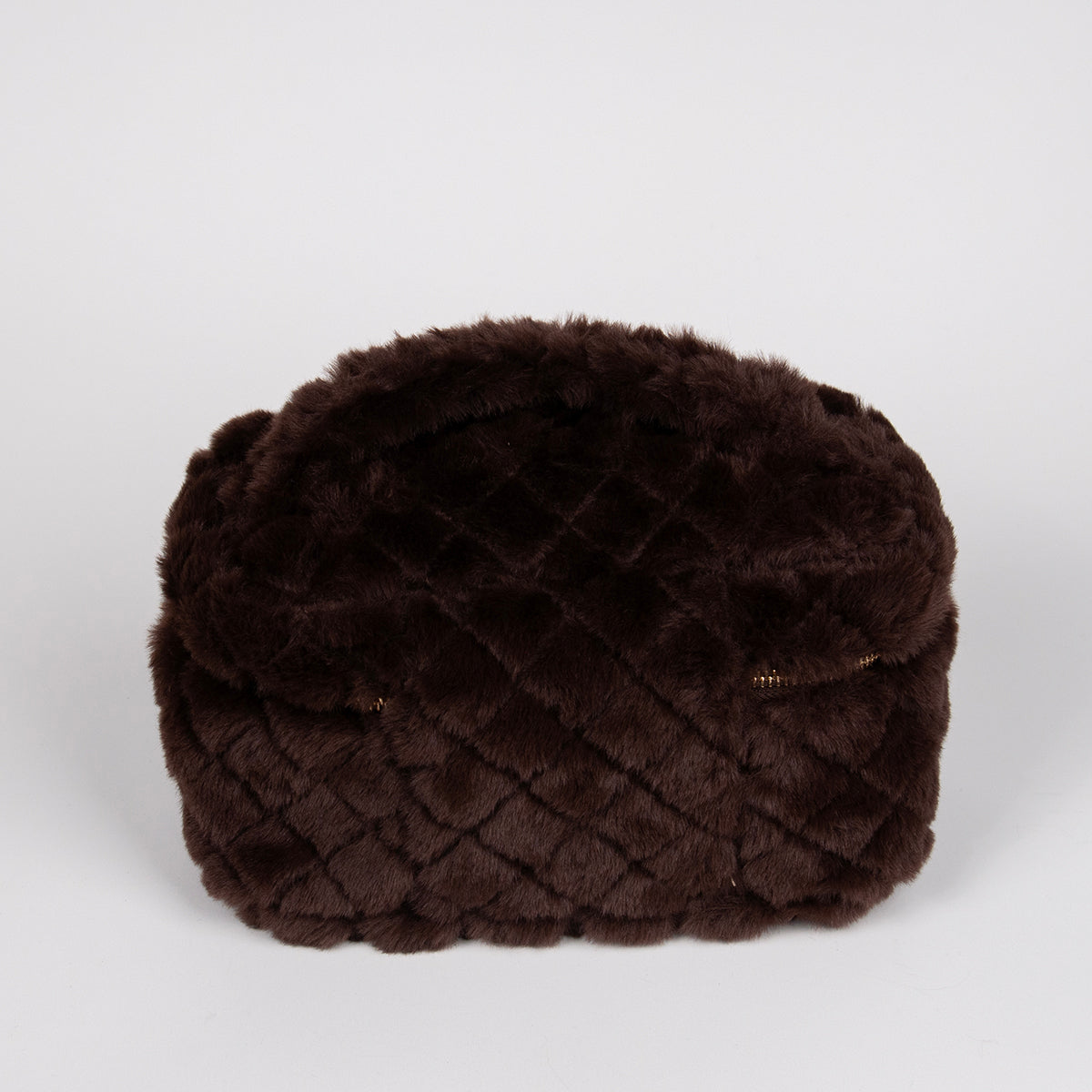 910511 Veske, Makeup-bag fuskpels - brun