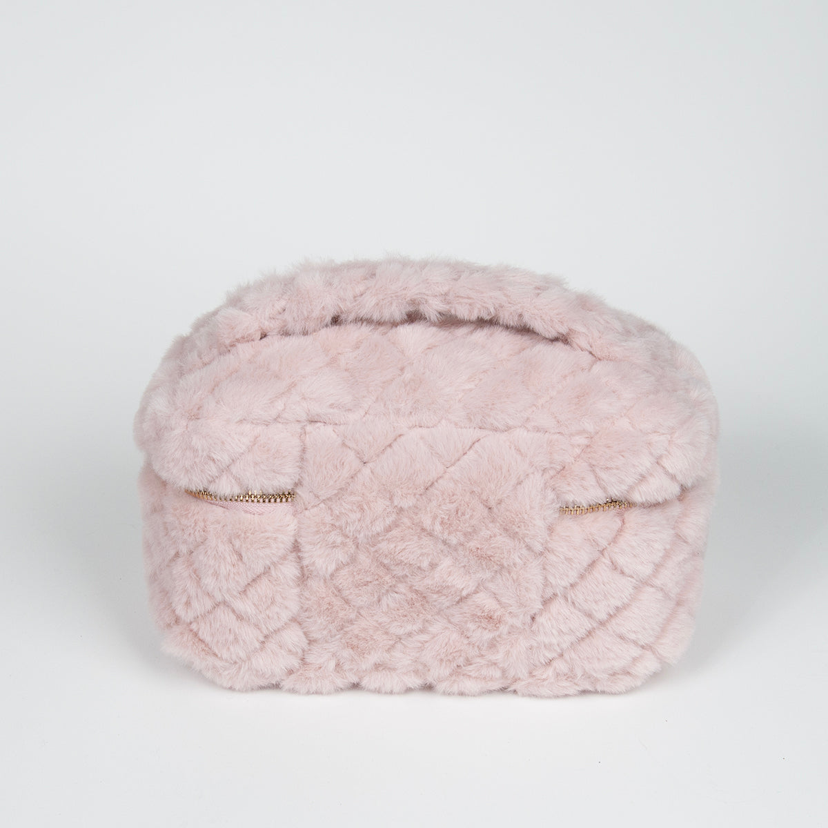 910536 Veske, Makeup-bag fuskpels - lys rosa