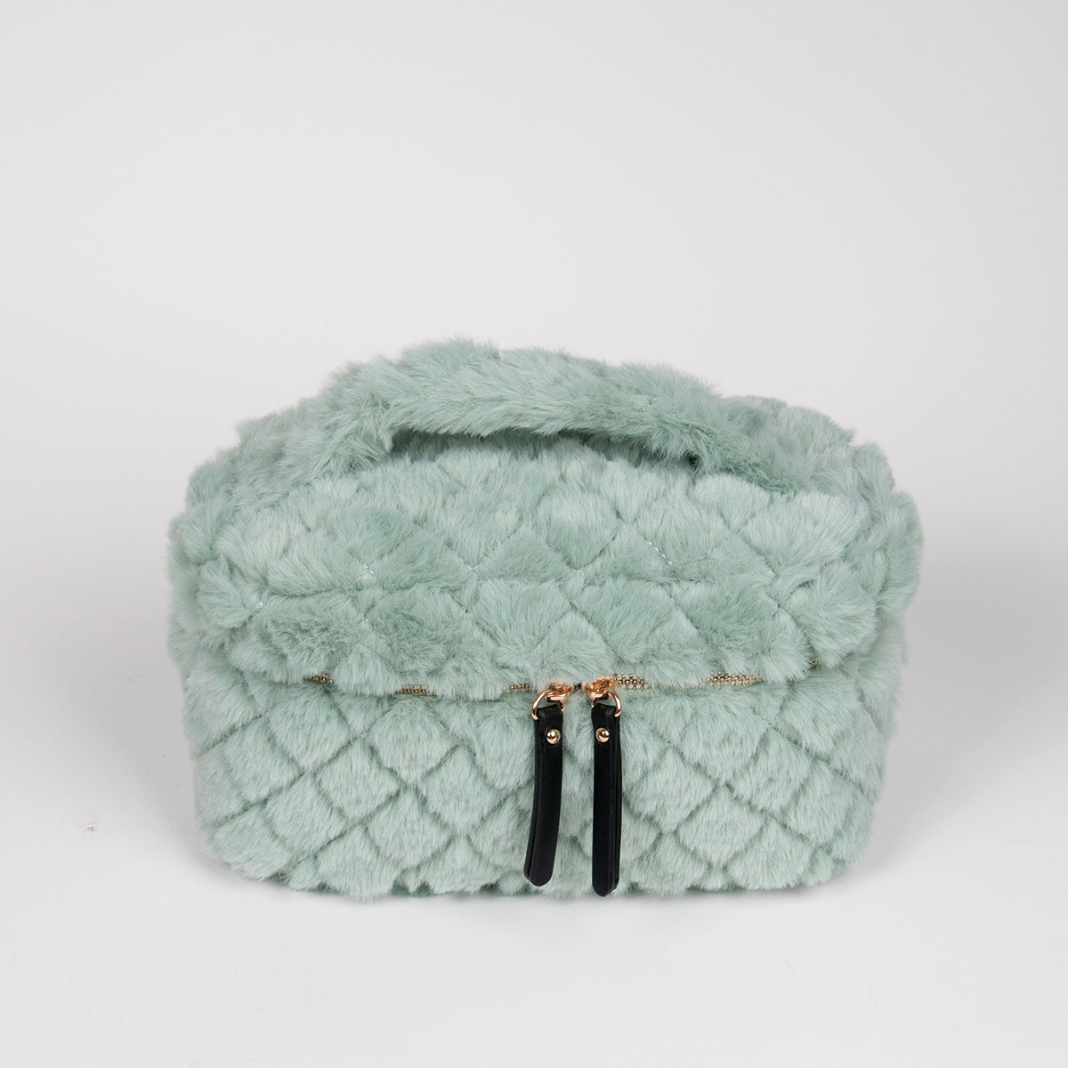 910558 Veske, Makeup-bag fuskpels - lys grønn
