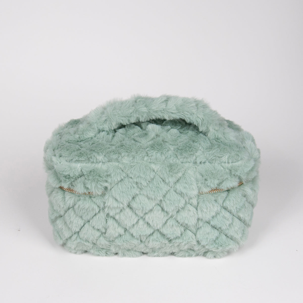 910558 Veske, Makeup-bag fuskpels - lys grønn